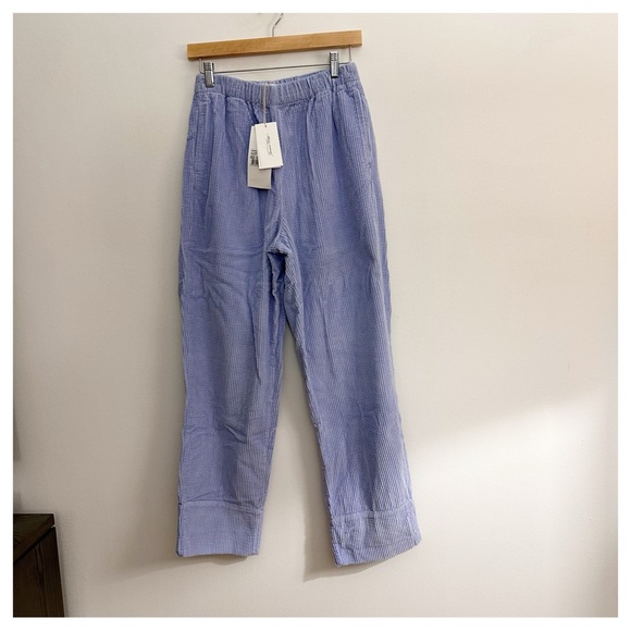 NWT American Vintage women’s trouser Padow elastic waist Corderoy glycine blue - Picture 2 of 6